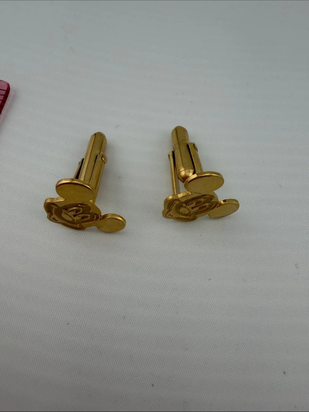 Vintage Gold-tone Mickey Character Head Cufflinks for Men